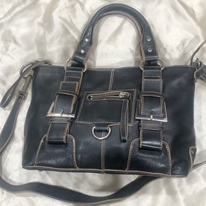f by FORTUNA VALENTINO Black Leather Purse